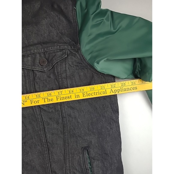 Green‎ Bay Packers Denim Jacket Mens Large Levi's NFL Black Green Gold Rare - Picture 16 of 16